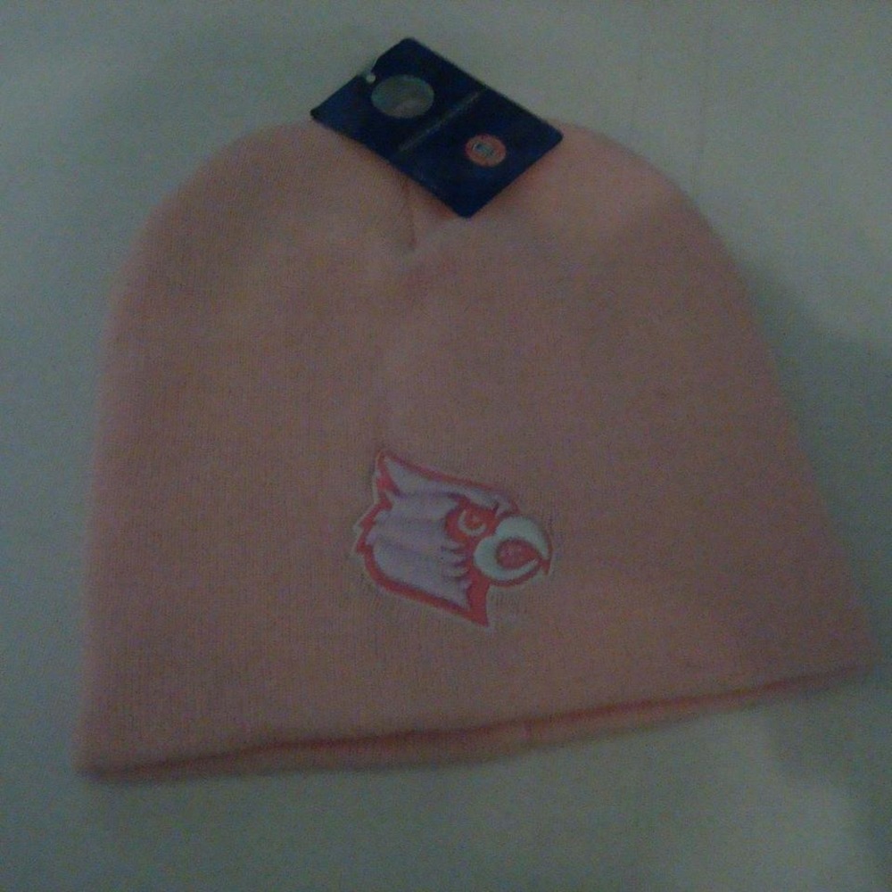 LOUISVILLE CARDINALS PINK WOMENS BEANIE KNIT TOBOGGAN SKI HAT CAP VINTAGE 00S W1